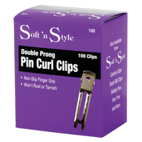 Soft 'n Style Double Prong Clips, Box of 100