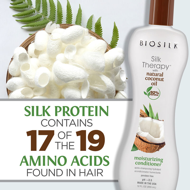 BioSilk Silk Therapy With Natural Coconut Oil Moisturizing Conditioner 12oz