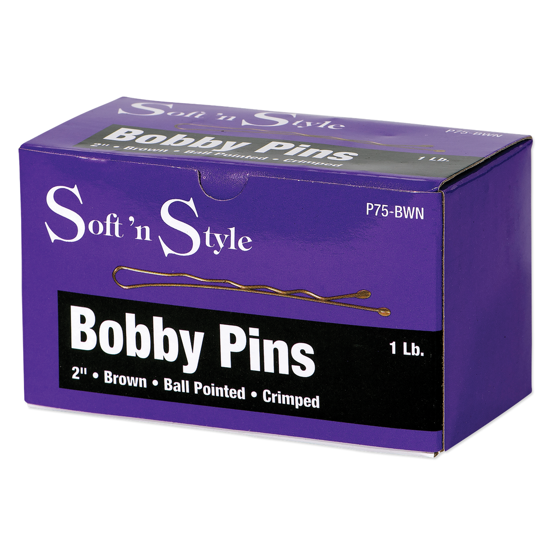 Soft 'N Style Bobby Pins - Brown 2"
