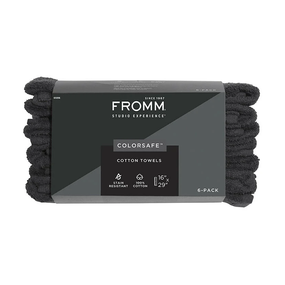 Fromm ColorSafe Cotton Towels 6 ct - Black