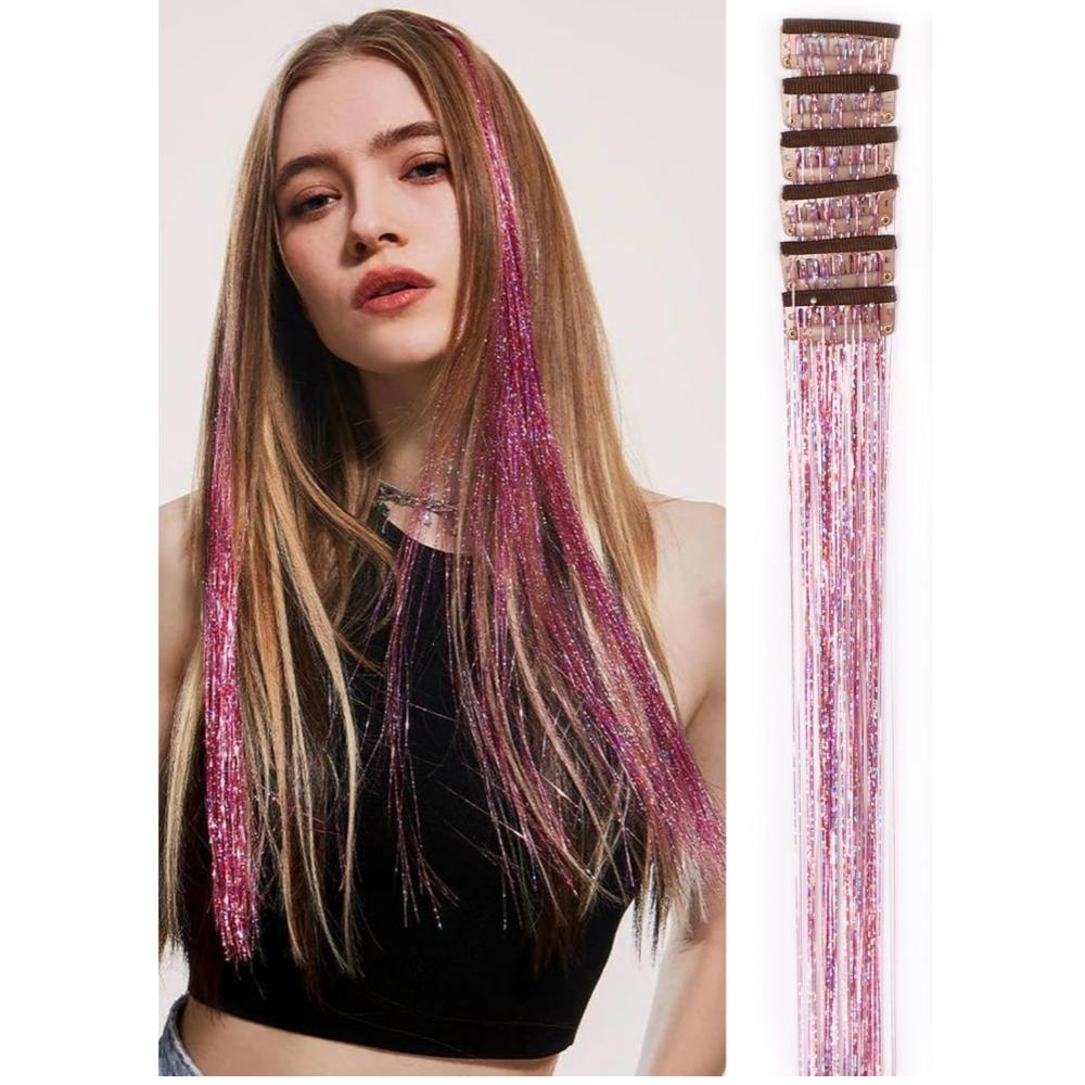 Punky Colour Mane Clip in Hair Tinsel