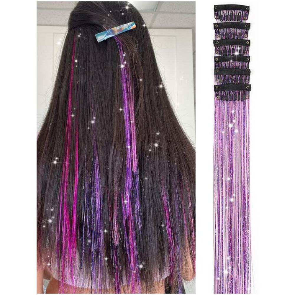 Punky Colour Mane Clip in Hair Tinsel