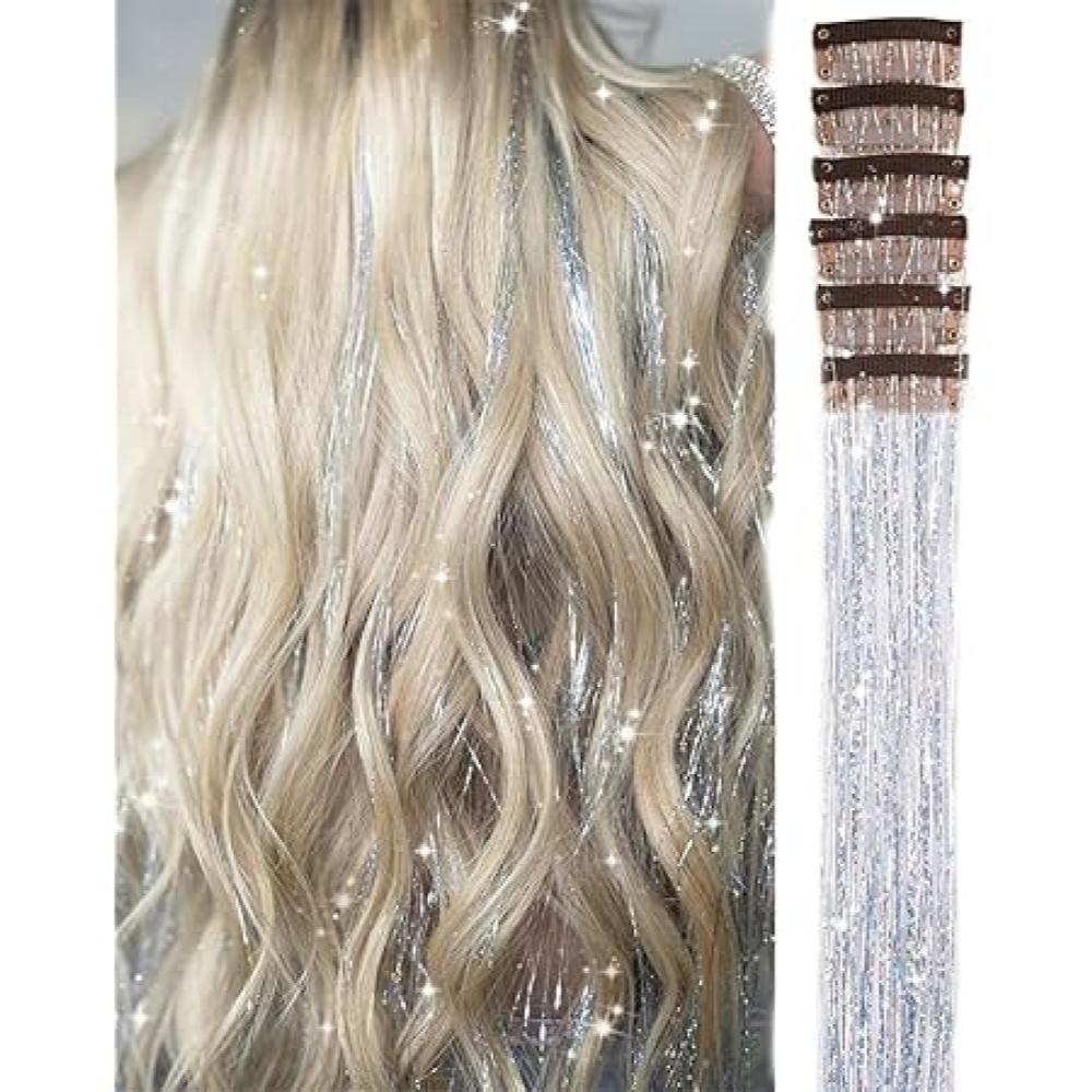 Punky Colour Mane Clip in Hair Tinsel