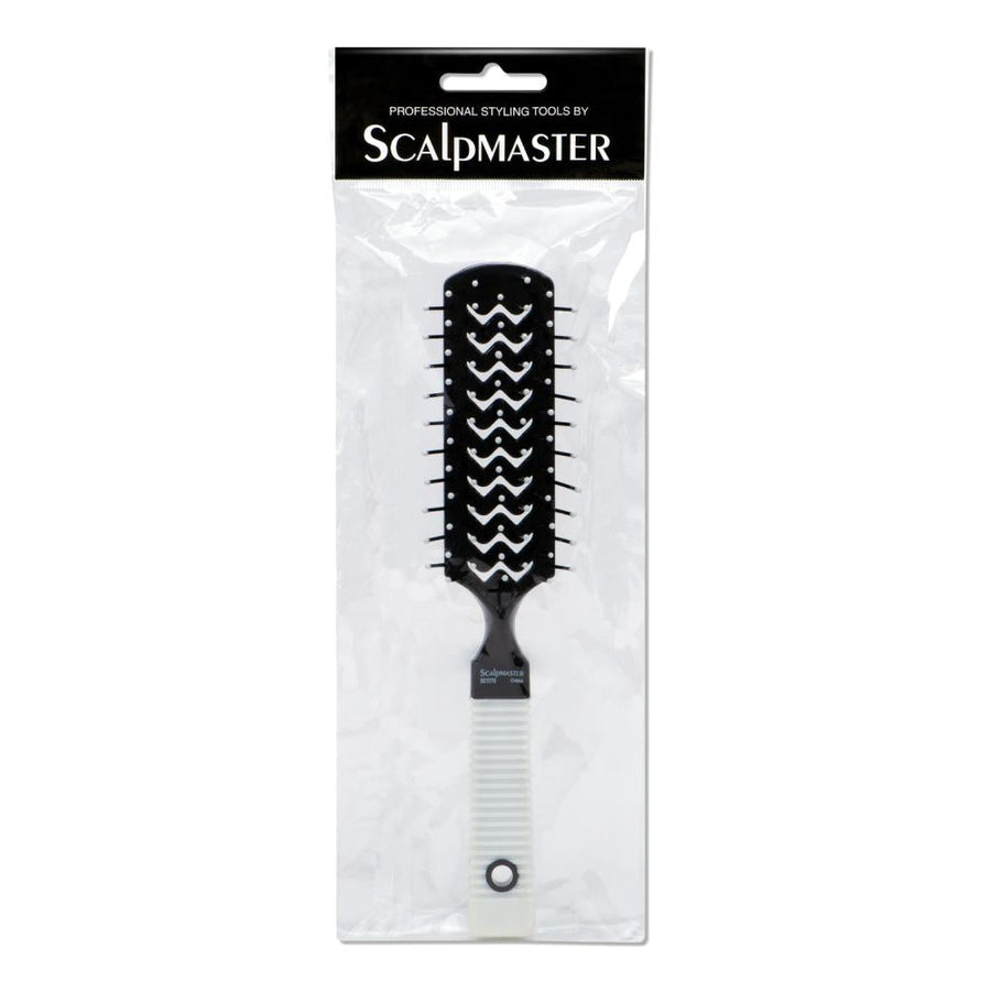 Scalpmaster 7 Row Vent Brush w/ Rubber Grip Handle