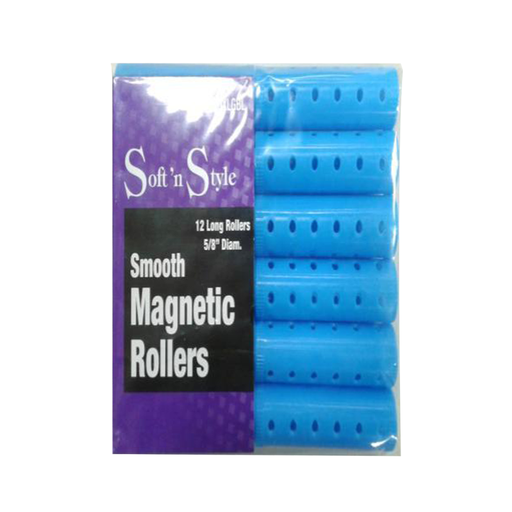 Soft N' Style Smooth Magnetic Long Roller / Blue 12pk
