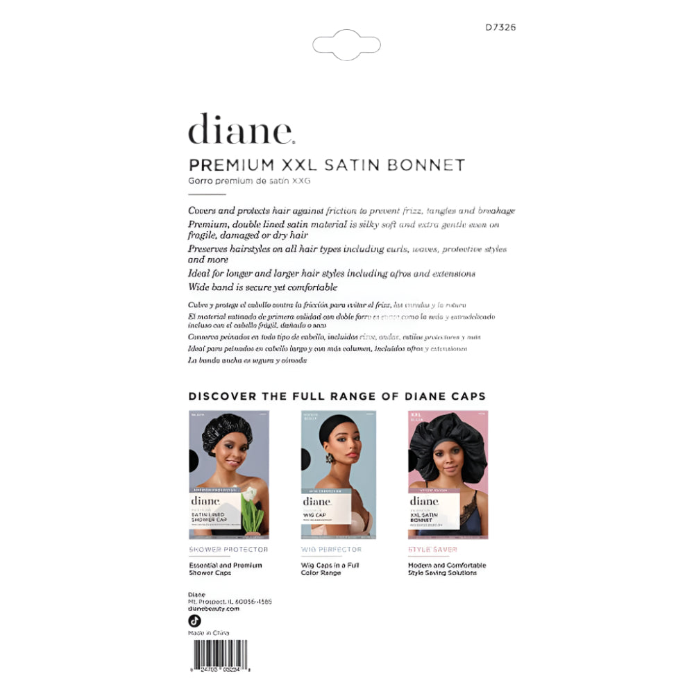Diane Premium XXL Satin Bonnet - Black