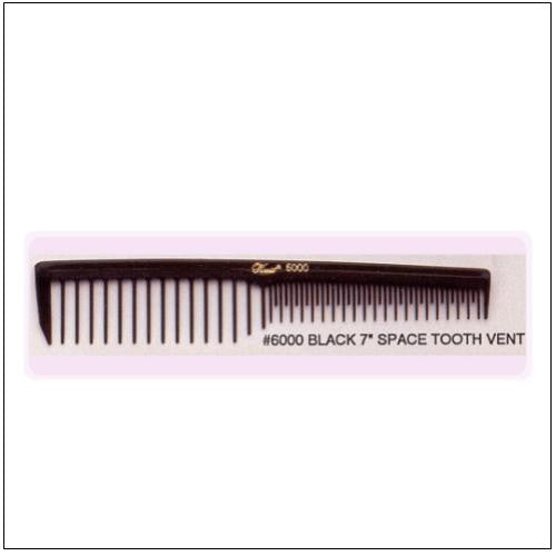 Krest 6000 Black 7" Space Tooth Vent Comb - beautysupply123 - 1