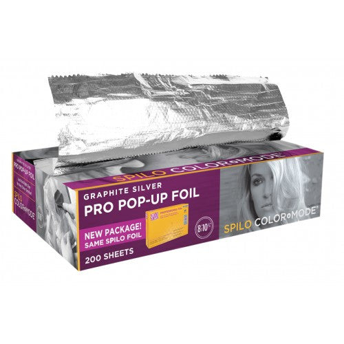 Spilo Graphite Silver Pro Pop-Up Foil 200 sheets - beautysupply123