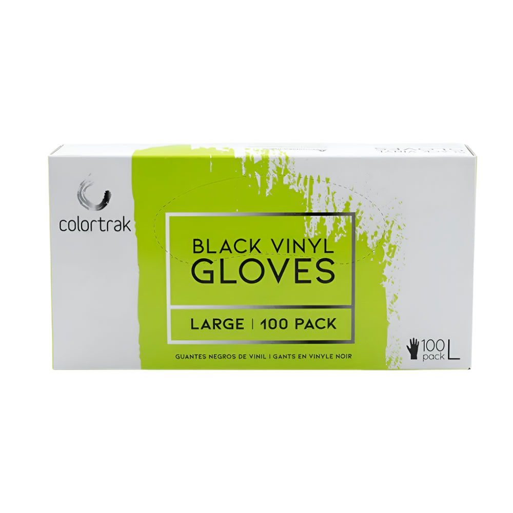 ColorTrak Vinyl Disposable Powder Free Gloves - Black