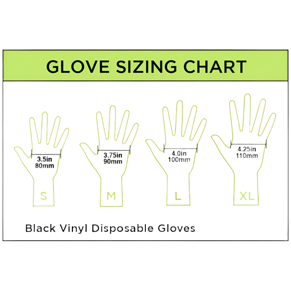ColorTrak Vinyl Disposable Powder Free Gloves - Black