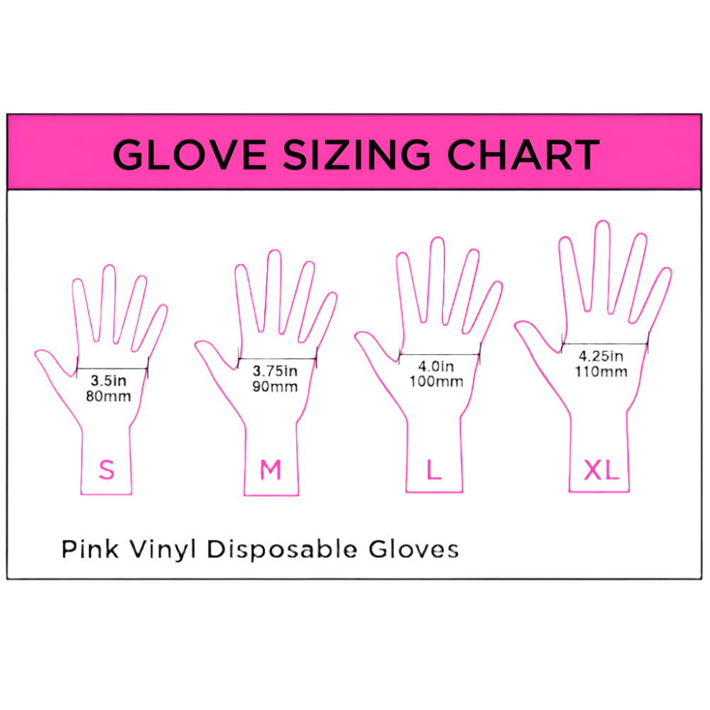 ColorTrak Vinyl Powder Free Gloves - Pink