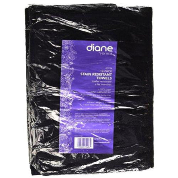 Diane Stain Resistant Black Towels 12 Pack