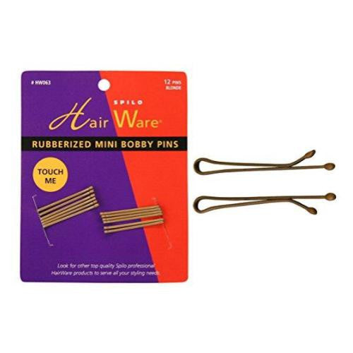 HAIR WARE Rubberized Mini Bobby Pins Blonde