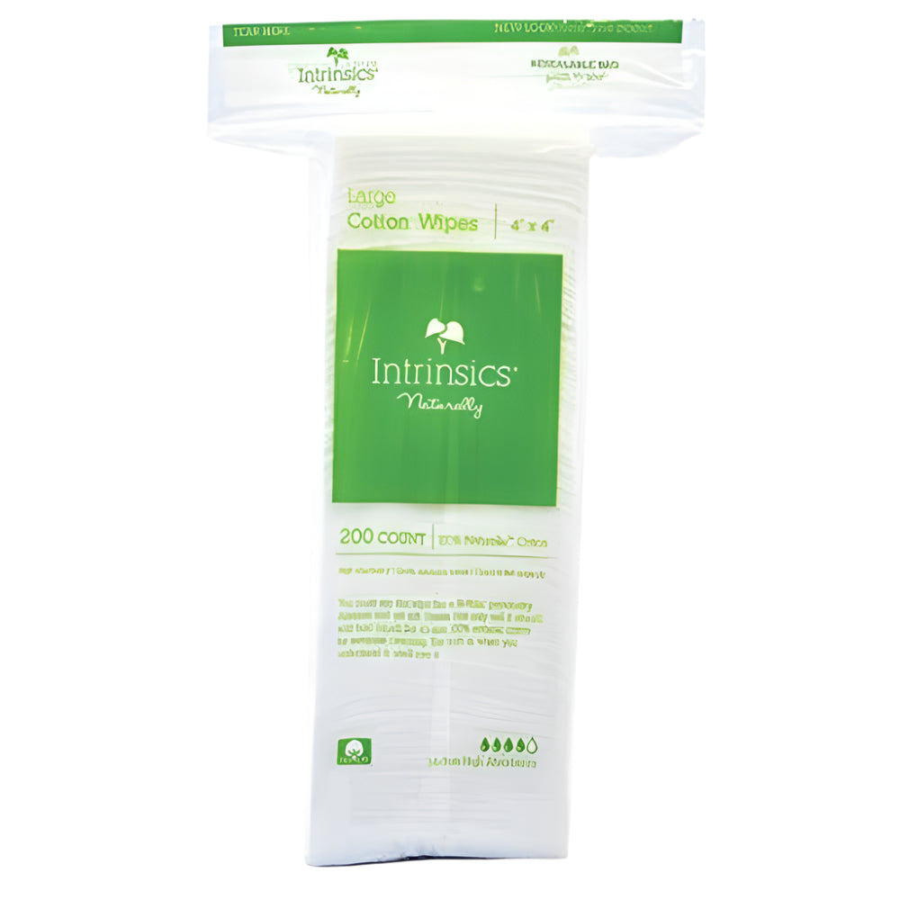 Intrinsics Large Cotton Wipes - 4" x 4" - 200 ct