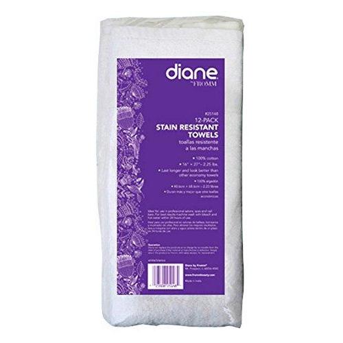 Diane Stain Resistant Towels, White, 12 Pack