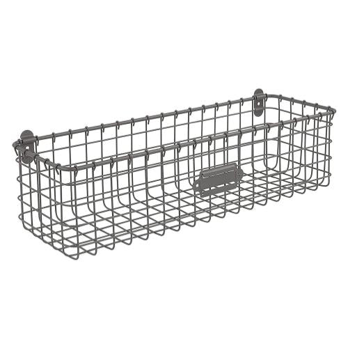 Spectrum Vintage Living Wall Mount Basket- Industrial Gray