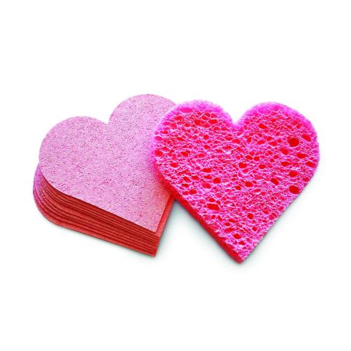 Intrinsics Pink Heart Compressed Cellulose Sponges 2.5"- 75 ct