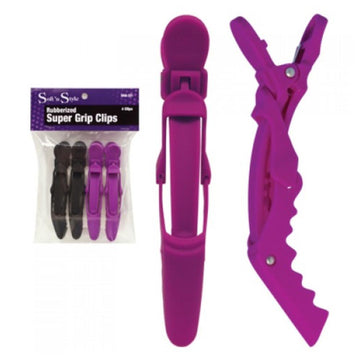 Soft N Style Rubberized Super Grip Clips- 4 Pack