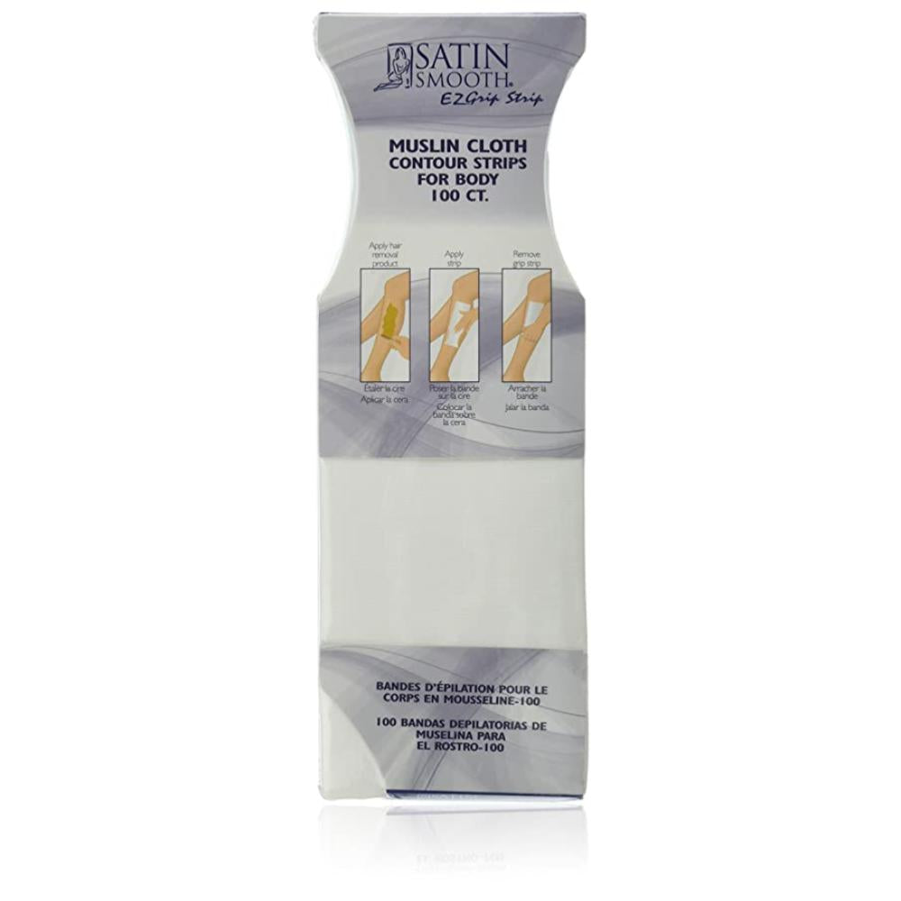 Satin Smooth Muslin Cloth Contour Strips for Body- 100ct