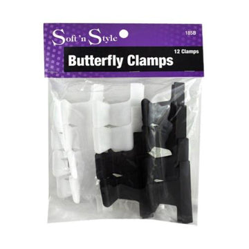 Soft 'N Style Butterfly 2" Clamps - Black and White