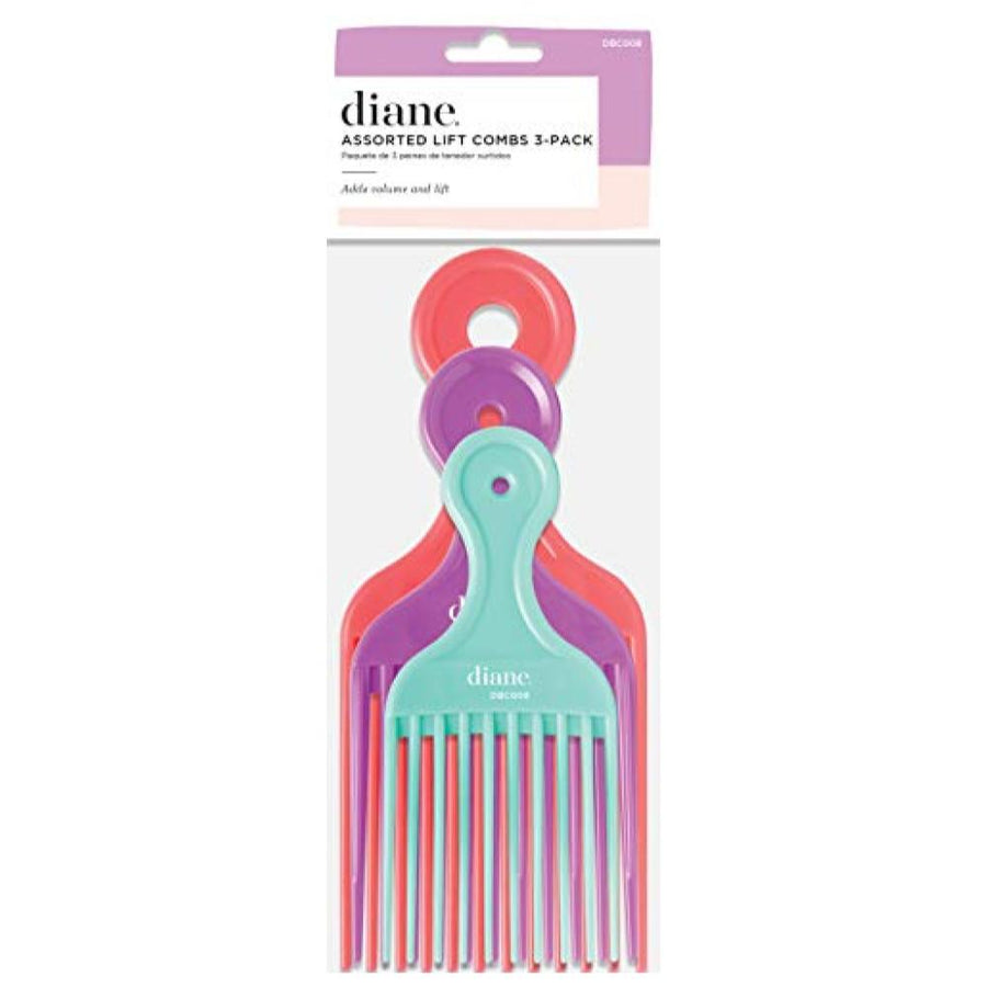 Diane Lift Combs Pack of 3 - Assorted Colors