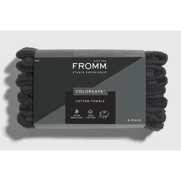 Fromm ColorSafe Cotton Towels 6 ct - Black
